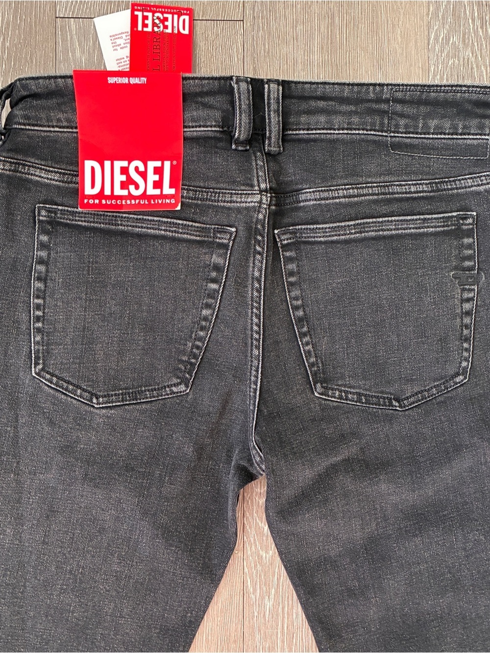 DIESEL 1979 sleekner black gray skinny jeans size 31 x 32 NWT - Picture 7 of 8